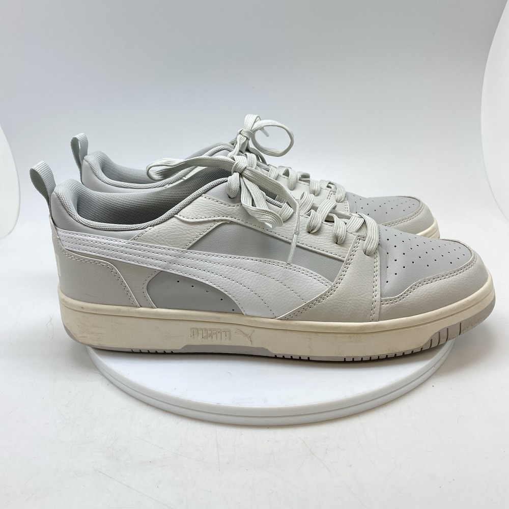 Puma Sneakers Mens 11.5 Rebound V6 Low Ash Grey White 392328-10 Athletic Shoes
